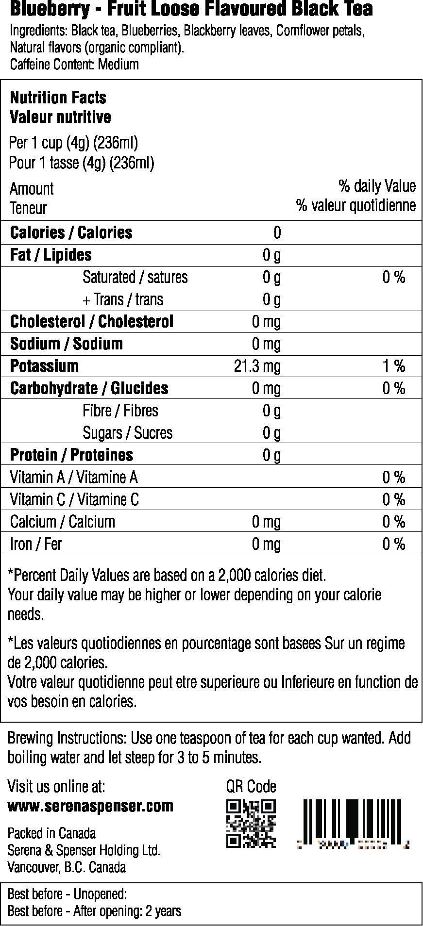 Blueberry - Fruit Loose Flavoured Black Tea