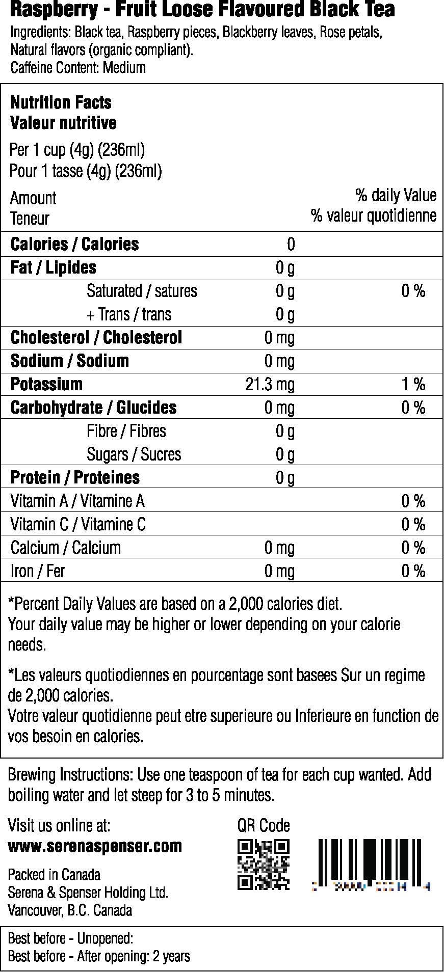 Raspberry - Fruit Loose Flavoured Black Tea