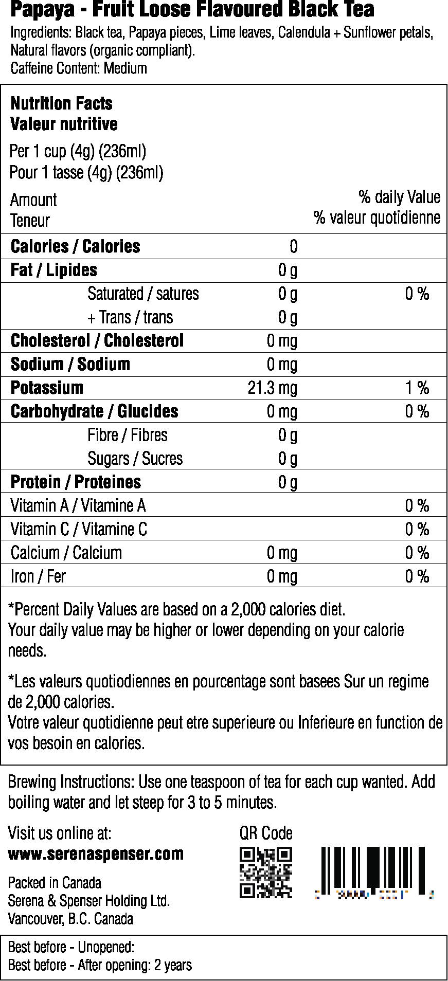 Papaya - Fruit Loose Flavoured Black Tea