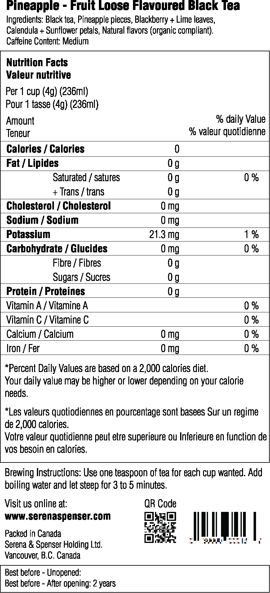 Pineapple - Fruit Loose Flavoured Black Tea