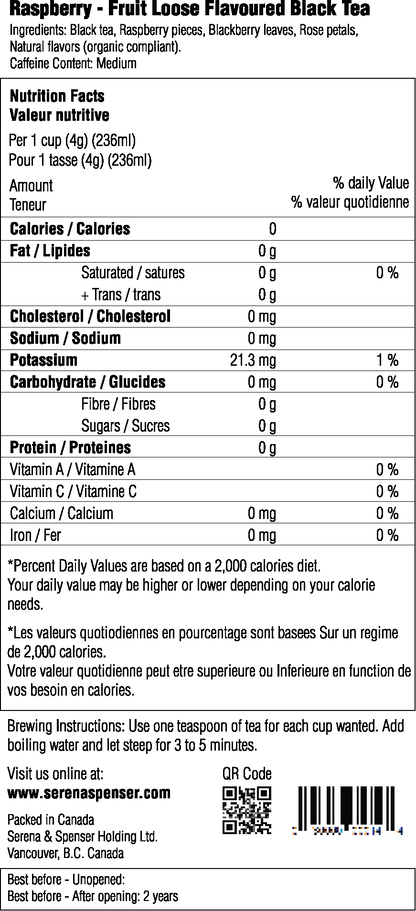 Raspberry - Fruit Loose Flavoured Black Tea