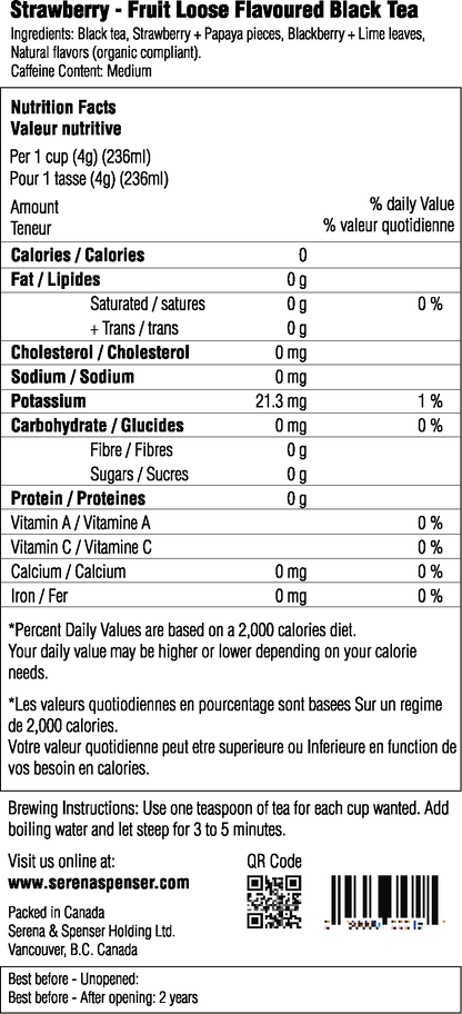 Strawberry - Fruit Loose Flavoured Black Tea